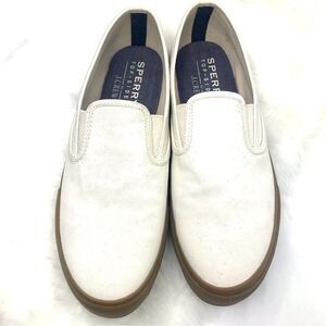 Sperry Top- Sider for J. Crew Cream Slip On Deck Shoe Loafer